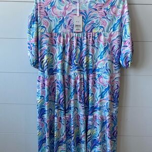 (NWT) Simply Southern Pastel Swirl Dress